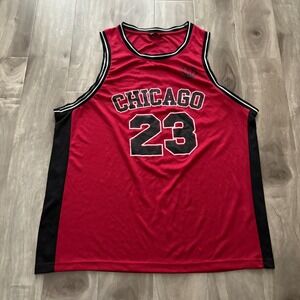 PEP&CO Chicago 23 Basketball Jersey Mens XL Red Black Michael Jordan Style Bulls